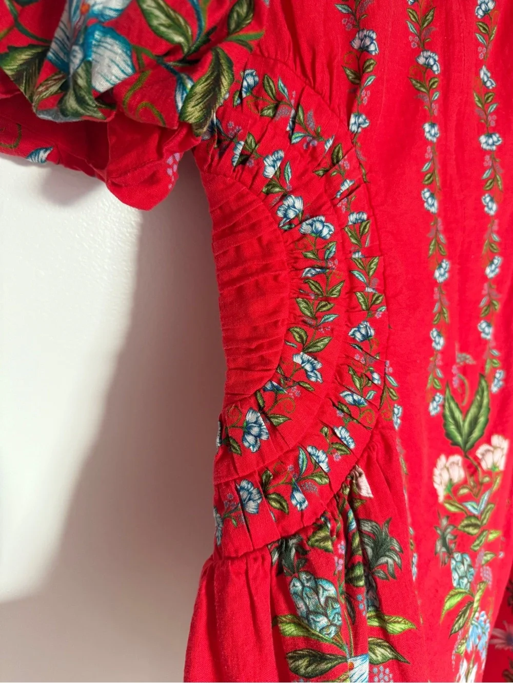 Farm Rio Red Linen Blend Dress - Picture 6 of 8